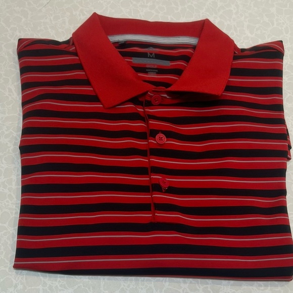 Adidas Golf Men Short Sleeve Polo Stripped Shirt.Size : Medium run Large - Picture 5 of 8
